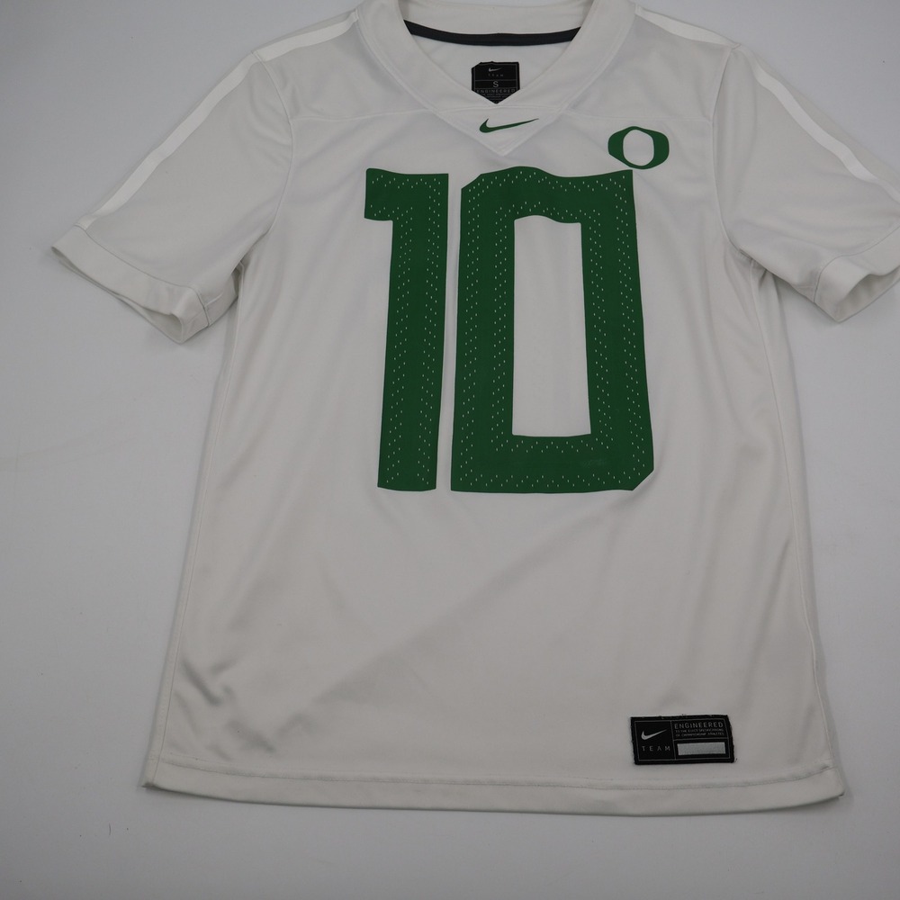 Nike Oregon Ducks Football Jersey Youth Small White Green #10 AR9447-101